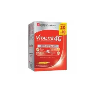 VITALITÉ 4 G DYNAMISANT 30 AMPOULES FORMAT ÉCO (20 + 10 OFFERTES)